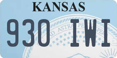 KS license plate 930IWI