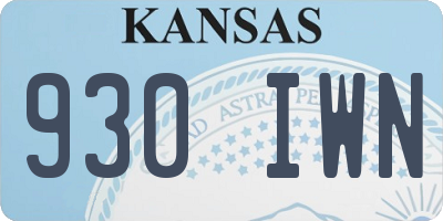 KS license plate 930IWN