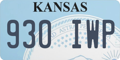 KS license plate 930IWP