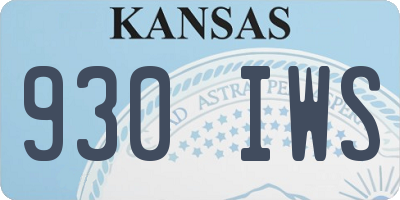 KS license plate 930IWS