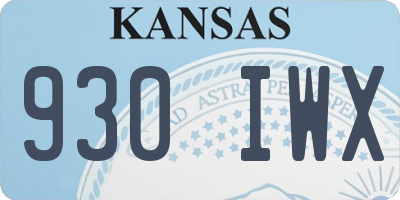 KS license plate 930IWX