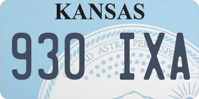 KS license plate 930IXA