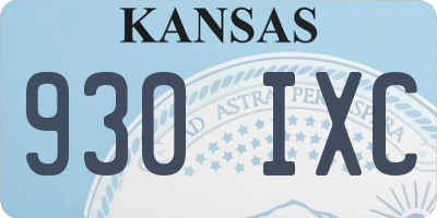 KS license plate 930IXC
