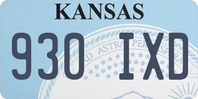 KS license plate 930IXD