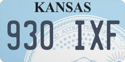 KS license plate 930IXF