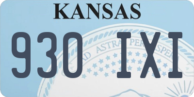 KS license plate 930IXI