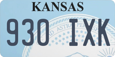KS license plate 930IXK