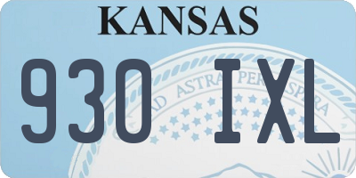 KS license plate 930IXL