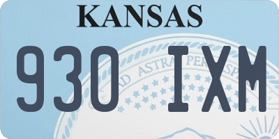 KS license plate 930IXM