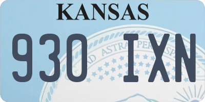 KS license plate 930IXN