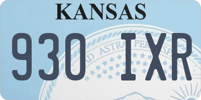 KS license plate 930IXR