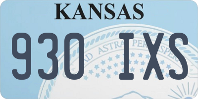 KS license plate 930IXS