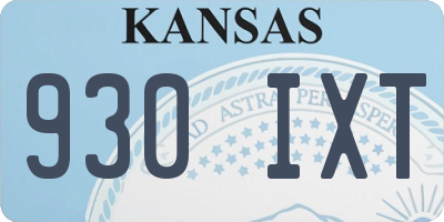 KS license plate 930IXT