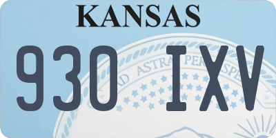KS license plate 930IXV