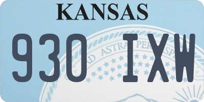 KS license plate 930IXW