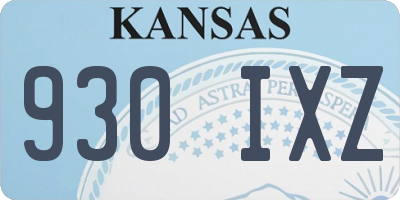 KS license plate 930IXZ
