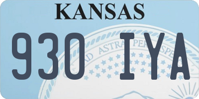 KS license plate 930IYA