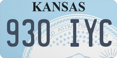 KS license plate 930IYC
