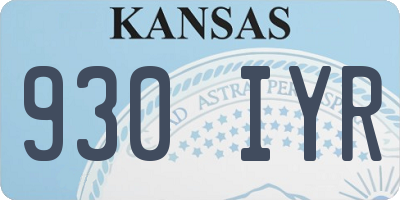 KS license plate 930IYR