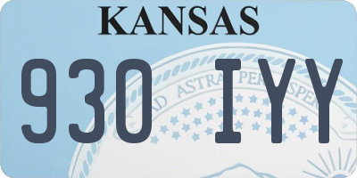 KS license plate 930IYY