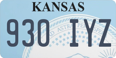 KS license plate 930IYZ
