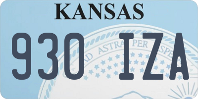 KS license plate 930IZA
