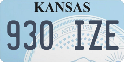 KS license plate 930IZE