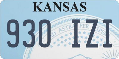 KS license plate 930IZI