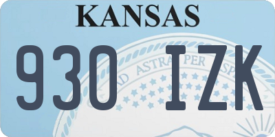 KS license plate 930IZK