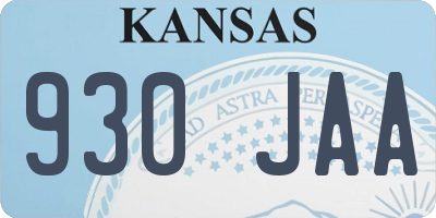 KS license plate 930JAA