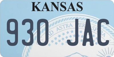 KS license plate 930JAC