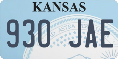 KS license plate 930JAE