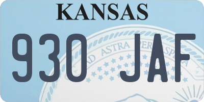 KS license plate 930JAF