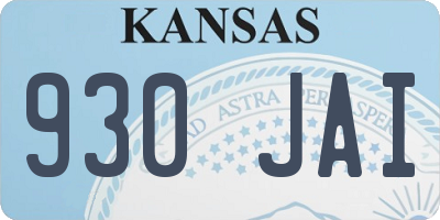 KS license plate 930JAI