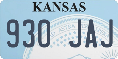KS license plate 930JAJ