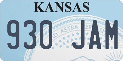 KS license plate 930JAM