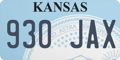 KS license plate 930JAX