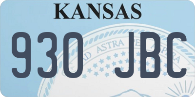 KS license plate 930JBC