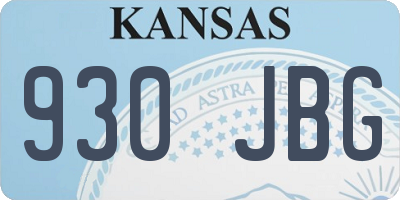 KS license plate 930JBG