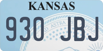 KS license plate 930JBJ
