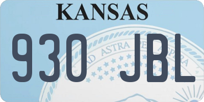 KS license plate 930JBL