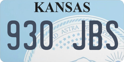 KS license plate 930JBS