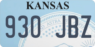 KS license plate 930JBZ