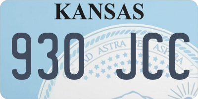 KS license plate 930JCC