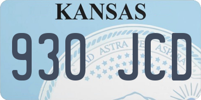 KS license plate 930JCD