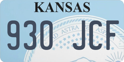 KS license plate 930JCF