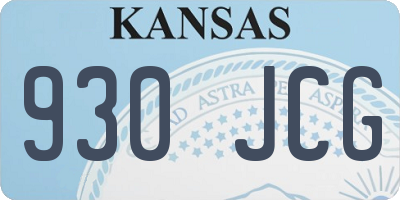 KS license plate 930JCG
