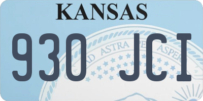 KS license plate 930JCI