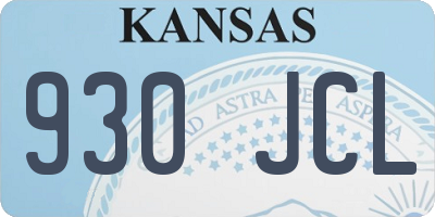 KS license plate 930JCL