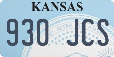 KS license plate 930JCS